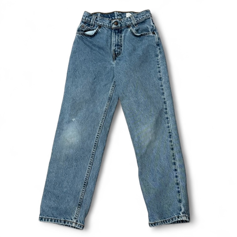 Vintage 90s Levi’s 550 Relaxed Fit Orange Tab USA Made Blue Jeans Youth Size 11